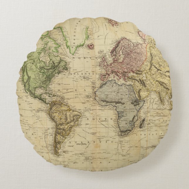 World 5 round pillow (Front)