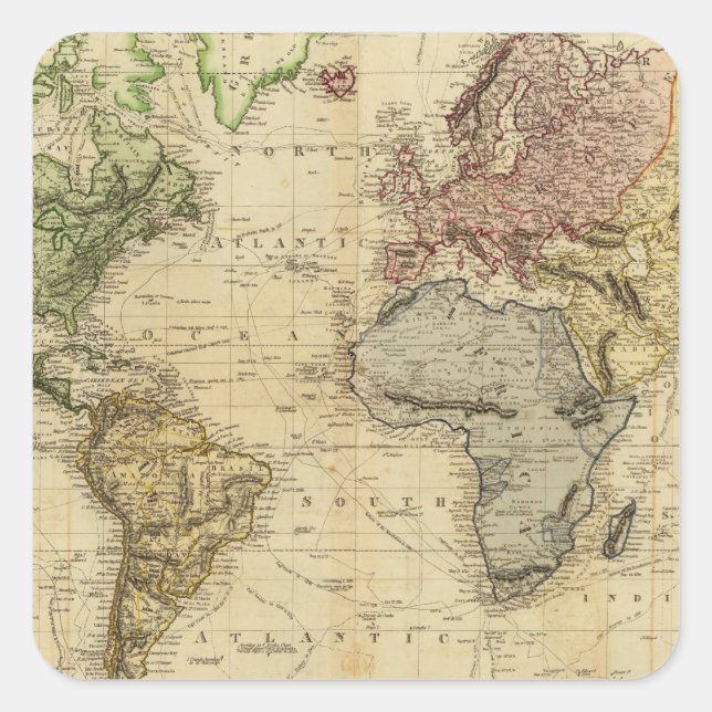 World 5 square sticker (Front)