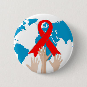 World AIDS Day Awareness 1st December 2 Inch Round Button