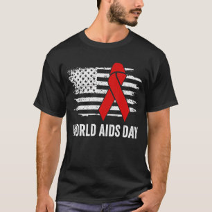 World Aids Day Hope HIV Red Ribbon Aids Awareness  T-Shirt