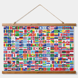 World All Countries Nation Flags  Hanging Tapestry