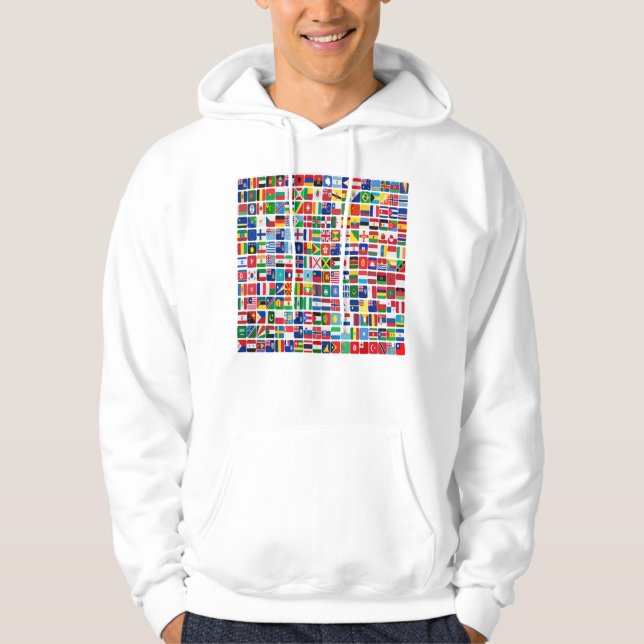 World All Countries Nation Flags  Hoodie (Front)