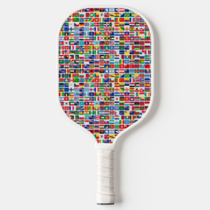 World All Countries Nation Flags Pickleball Paddle