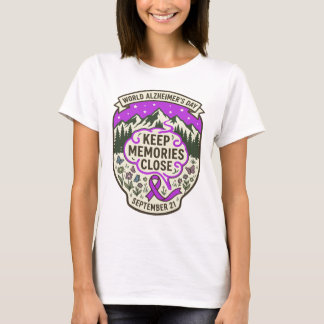 World Alzheimer's Day Keep Memories Close Mountain T-Shirt