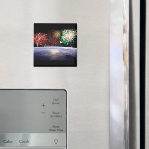 World and Fireworks Magnet