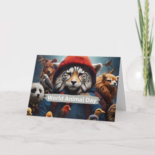World Animal Day  Card (Front)