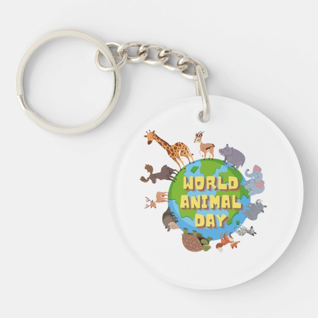 World Animal Day Keychain (Front)