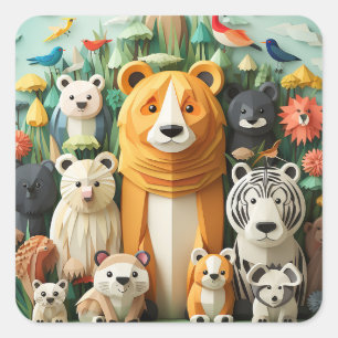 World Animal Day Square Sticker