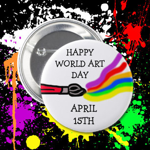 World Art Day, April 15th  2 Inch Round Button