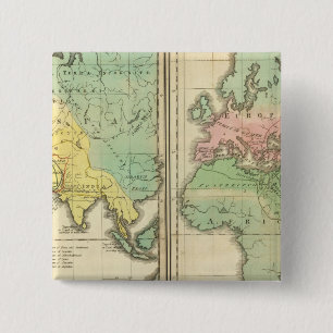 World as Known to the Ancients Division 2 Inch Square Button