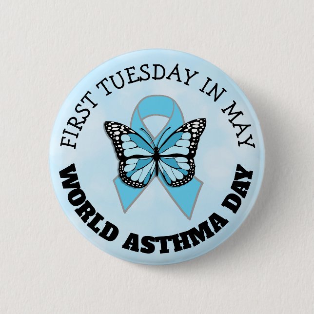 World Asthma Day 2 Inch Round Button (Front)
