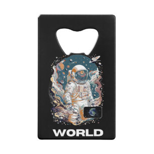 WORLD Astronaut design Credit Card Bottle Opener