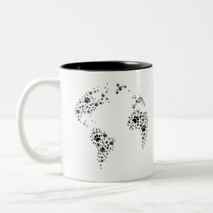 World Atlas Dog Paw Prints Two-Tone Coffee Mug