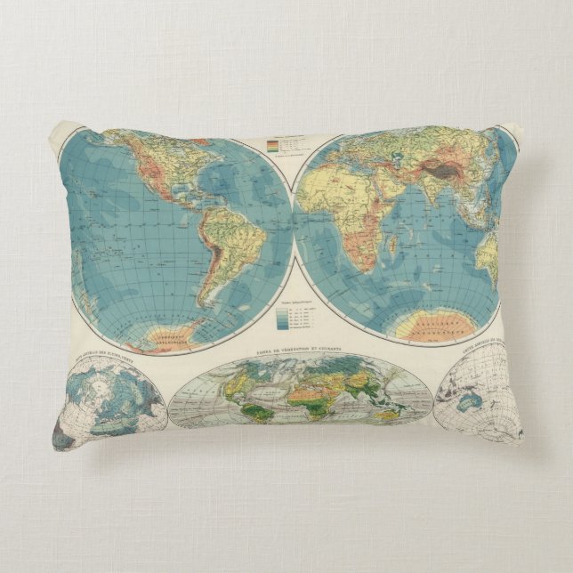 World Atlas Map 2 Accent Pillow (Front)