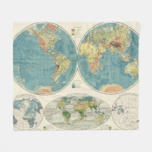 World Atlas Map 2 Fleece Blanket