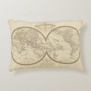 World Atlas Map Decorative Pillow