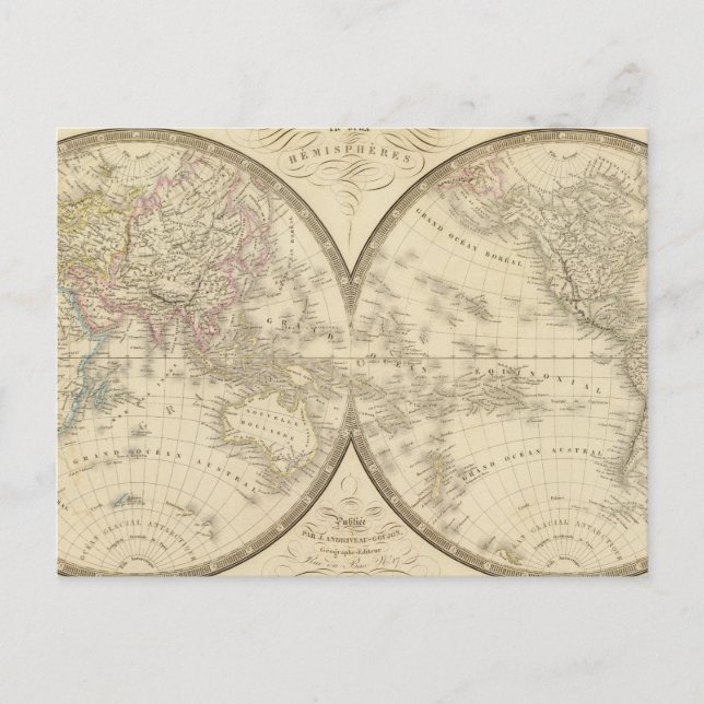 World Atlas Map Postcard (Front)