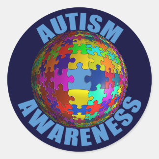 World Autism Awareness 3" Round Stickers (6/sheet)