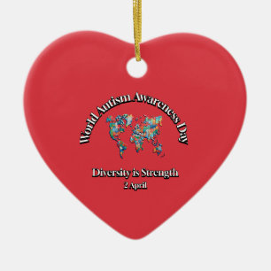 World Autism Awareness Day. Diversity is Strength Ceramic Ornament