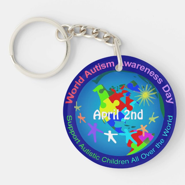 World Autism Awareness Day Keychain (Front)