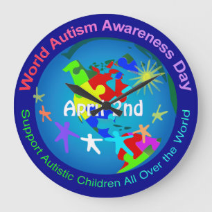 World Autism Awareness Day Large Clock