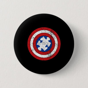World Autism Awareness Day Puzzle Superhero Boys K 2 Inch Round Button