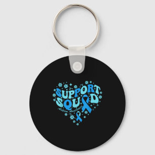 World autism awareness day support squad ribbon keychain