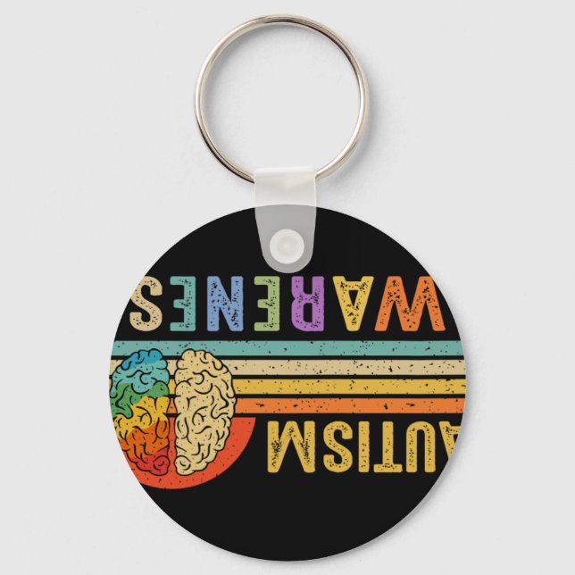World Autism Awareness Neurodiversity Autistic Apr Keychain (Front)