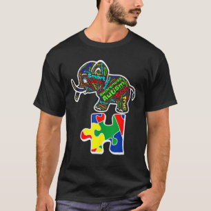 World Autism Day Elephant Puzzle Pieces T-Shirt