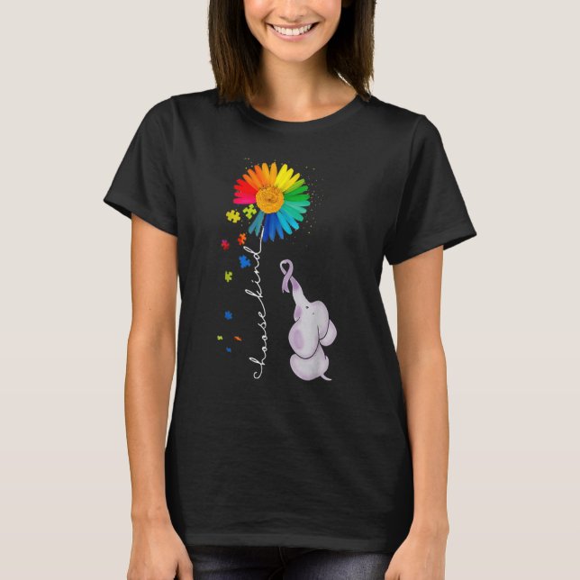 World Autism Day Elephant Puzzle Pieces T-Shirt (Front)