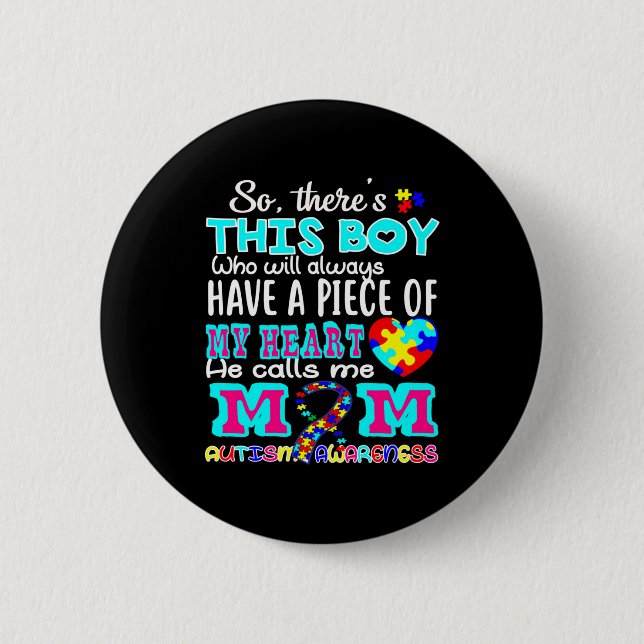 World Autism Day Shirt Autism Awareness 2 Inch Round Button (Front)
