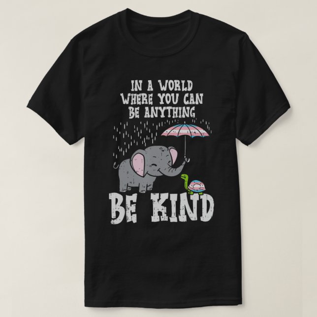 World Be Kind Elephant Trans Turtle Transgender LG T-Shirt (Design Front)