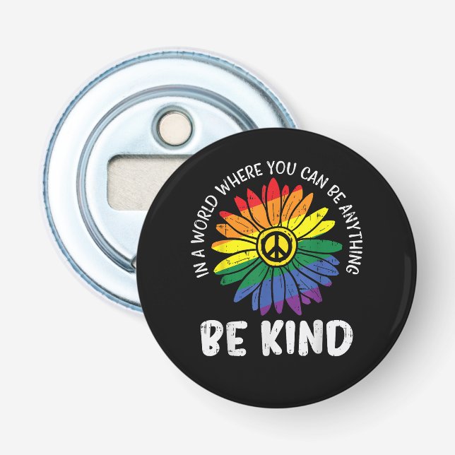 World Be Kind Rainbow Bottle Opener (Front)