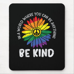 World Be Kind Rainbow Mouse Pad
