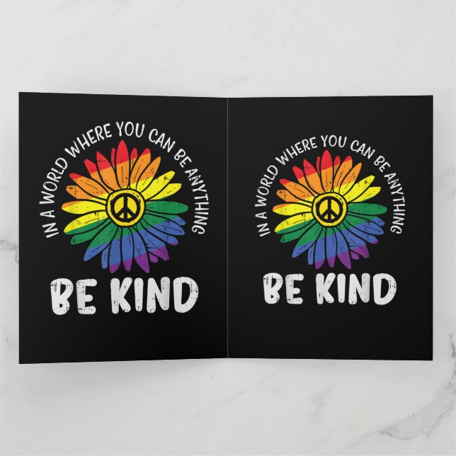 World Be Kind Rainbow Thank You Card (Inside)