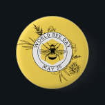 World Bee Day 2 Inch Round Button<br><div class="desc">Get buzzing about World Bee Day on May 20th with our fantastic bee-themed products! Our stickers, pin buttons, postcards, and shirts are the perfect way to show your support for these hardworking pollinators. Our high-quality products feature bright and colourful designs that are sure to catch everyone's eye. From cute and...</div>