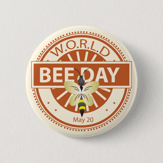 World Bee Day 2 Inch Round Button (Front)