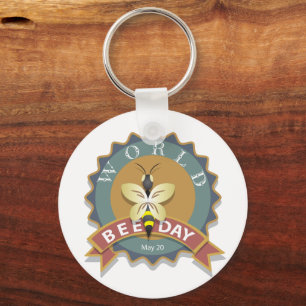 World Bee Day May 20 Keychain