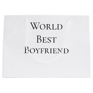 World best boyfriend husband man valentine's day m large gift bag