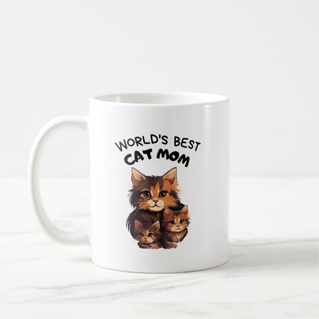 world best cat mom coffee mug (Left)