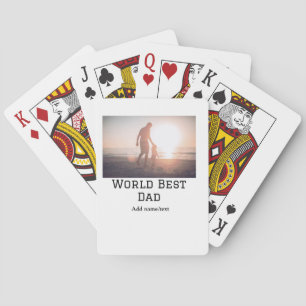 World best dad ever fat add name text sports text  playing cards