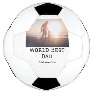 World best dad ever fat add name text sports text soccer ball