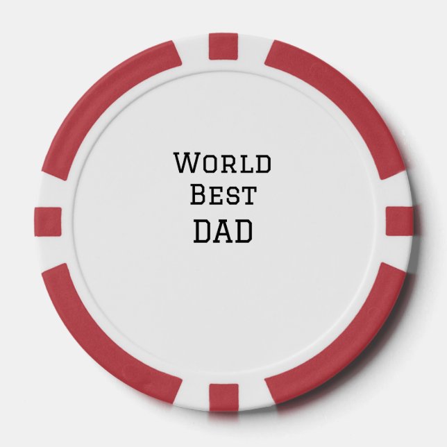 World best DAD FATHER add name text sports text  Poker Chips (Front)