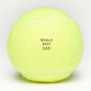World best DAD FATHER add name text sports text  Tennis Balls