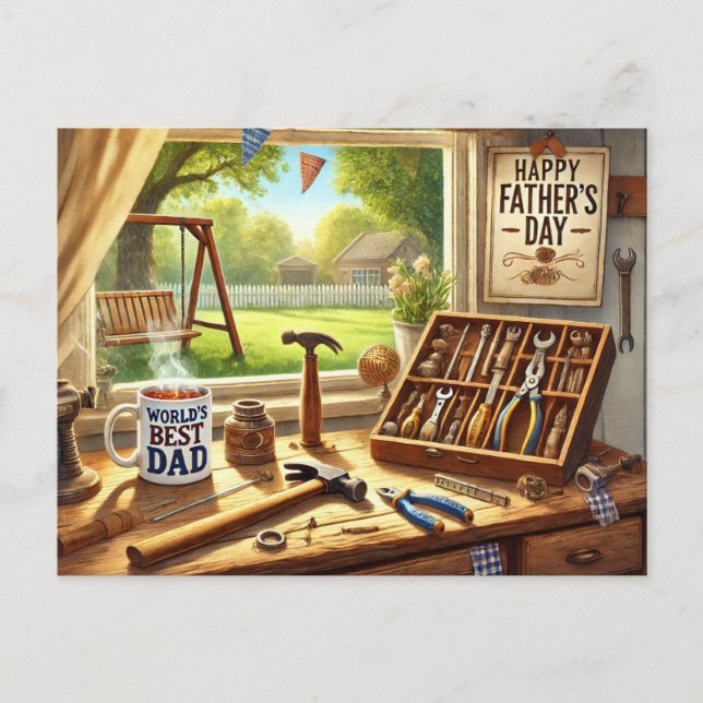 world best dad ,happy  Father's Day Postcard (Front)