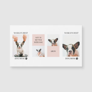 World Best Dog Mom   Collage Photo   Pastel Pink