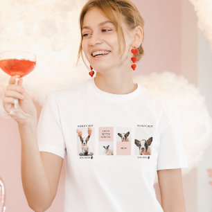 World Best Dog Mom Collage Photo Pastel Pink T-Shirt