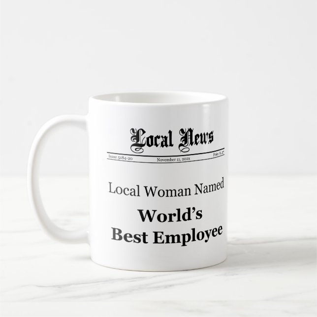 World Best Employee Classic Newspaper Mug (Women) (Left)