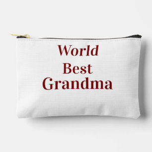 World best Grandma grandmother grandparents pink n Accessory Pouch