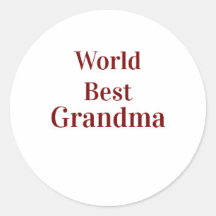 World best Grandma grandmother grandparents pink n Classic Round Sticker